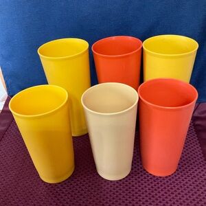 Tupperware Colorful Drinkware Set Lot 6 glasses
